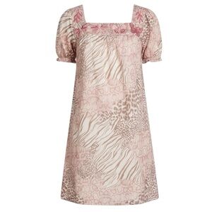 Johnny Was Jayla Square Neck Park Dress NWT Size XS Pink Animal Print